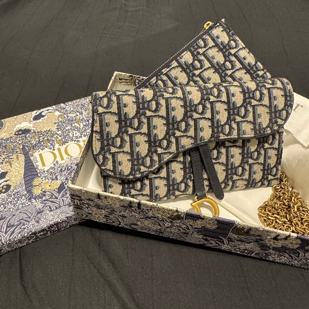 Dior Small Saddle Pouch with Chain WOC